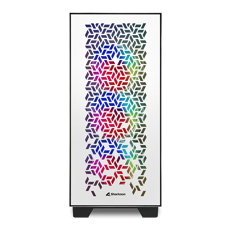 Kasë Sharkoon Elite Shark CA300H ATX 2xGlas – Bardhë - 2