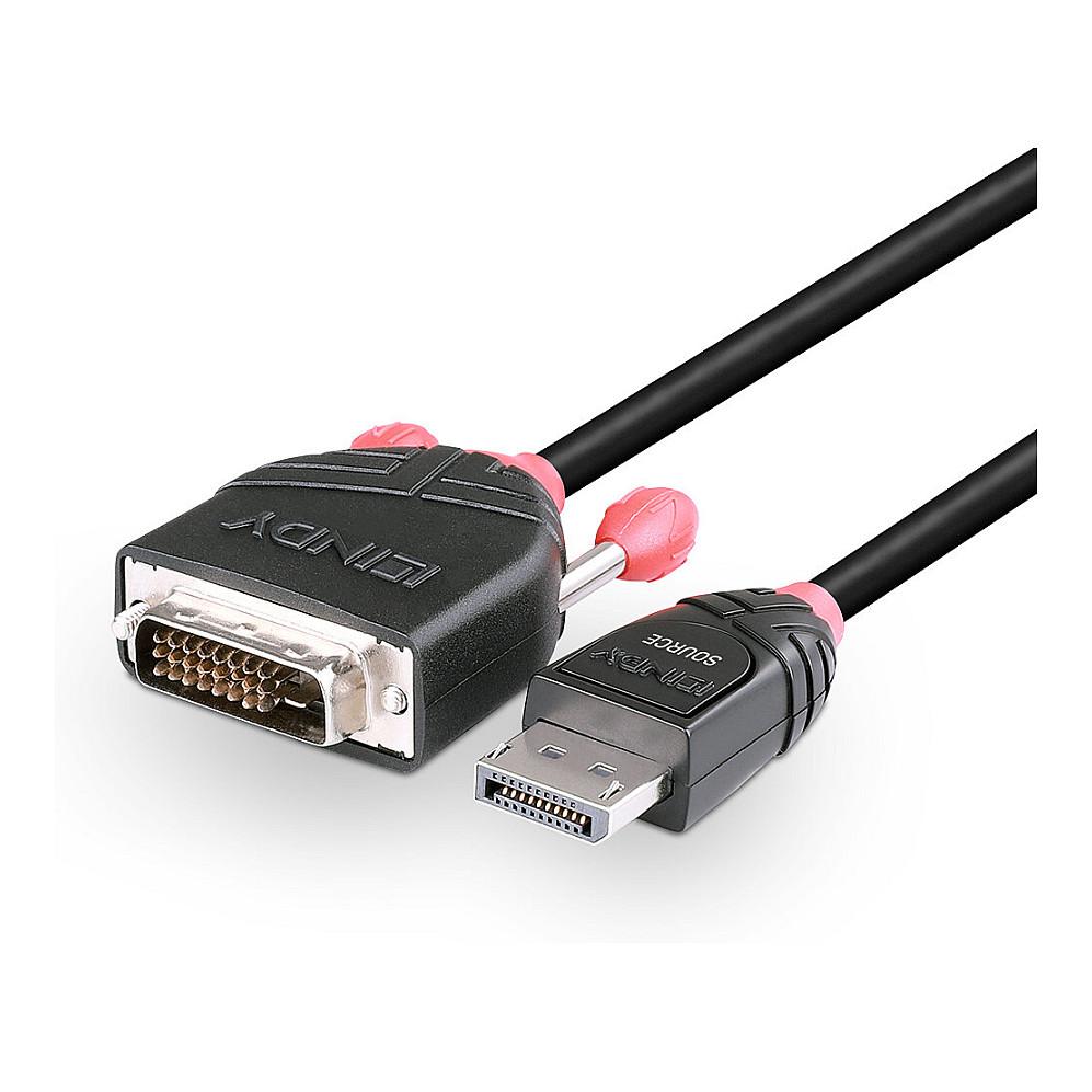 Kabllo DisplayPort LINDY 41490 / DisplayPort 1.1 në DVI-D / 1m / WUXGA 60Hz - Zezë - 5