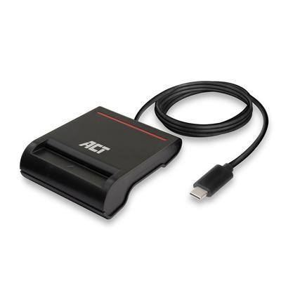 Lexues Kartelash Inteligjente ACT AC6020, USB-C, USB 2.0, Smart Card/eID, ISO 7816, 480 Mbps, Kabllo 1 m – Zezë