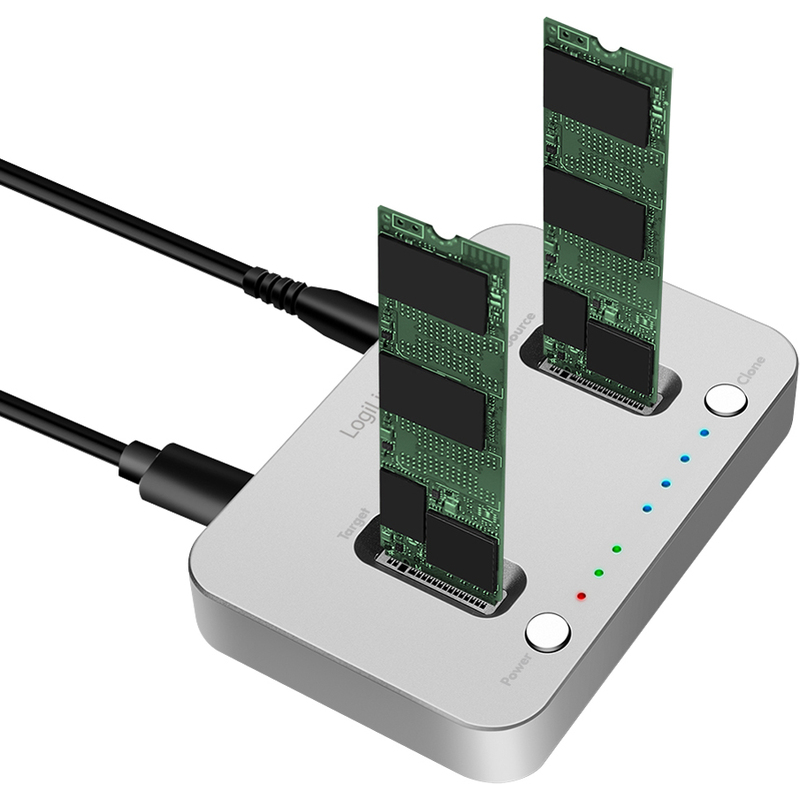 Docking Station LogiLink / 2x M.2 NVMe PCIe / M-Key / 2230–2280 / USB-C 3.2 Gen 2 / 10Gbps / Offline Clone – Argjend