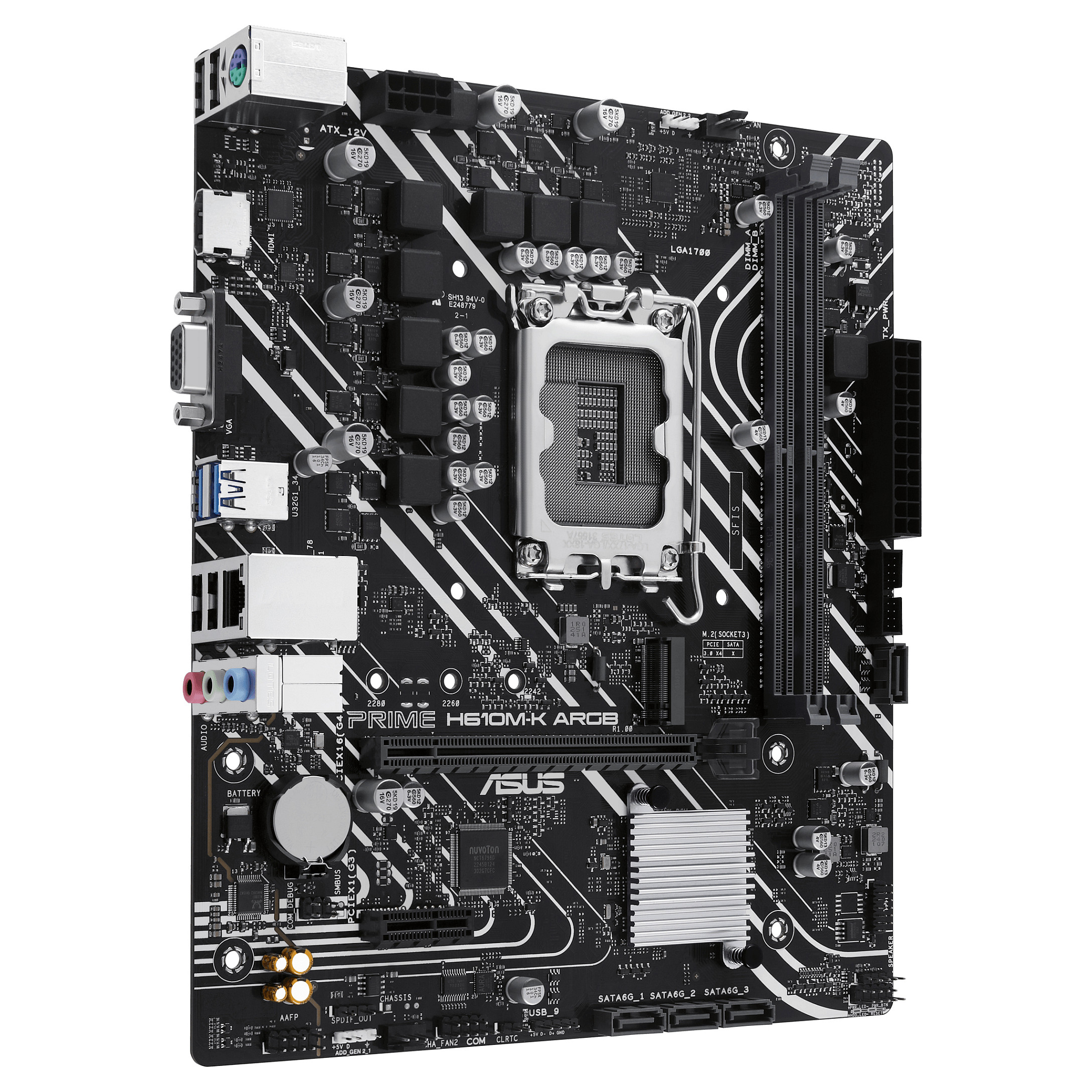 Pllakë Amë MB ASUS PRIME H610M-K ARGB, Intel 1700, DDR5, mATX - 3