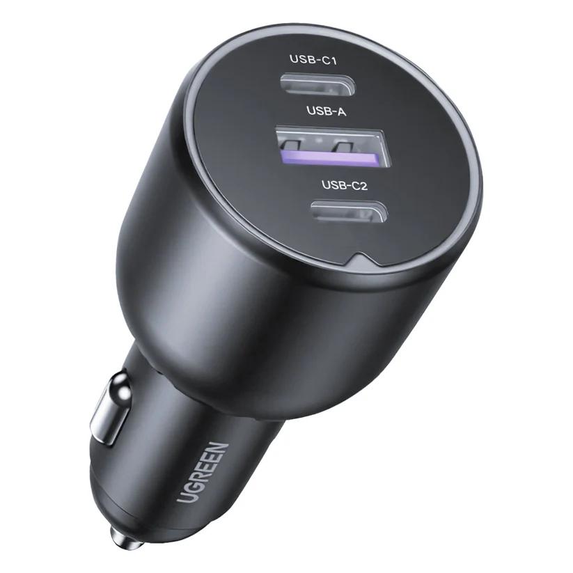 Adapter telefoni për veturë UGREEN / 130W / 3-Port / Fast Charging - Gri - 1