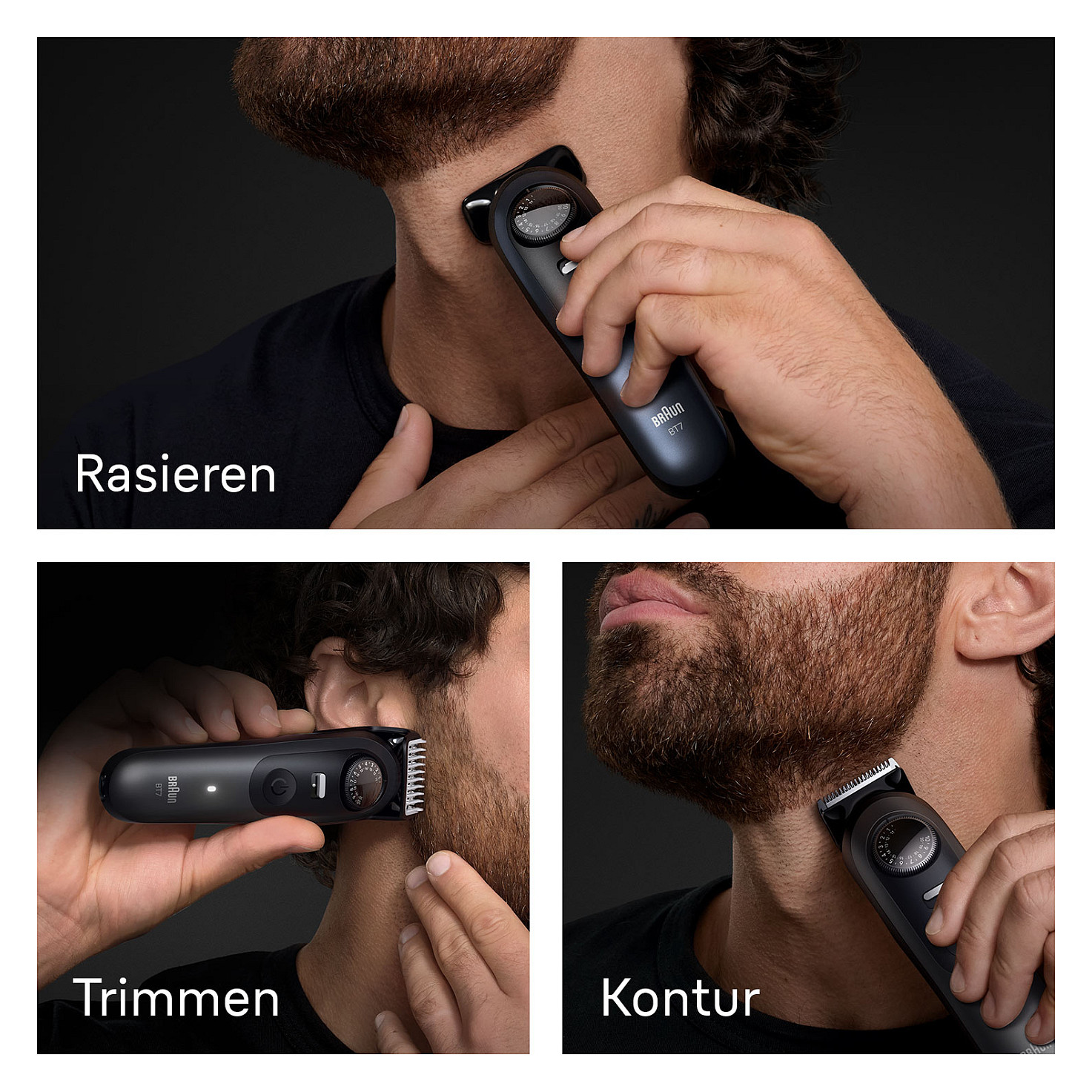 Makinë e rrojës Braun Series 7 Beard Trimmer BT7520 6 Attachments – Zezë / Blu e Errët - 5