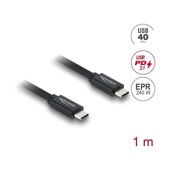 Kabllo USB DeLOCK 81706 / USB-C në USB-C / 1m / USB 40Gbps / 240W / 8K 30Hz - Zezë - 2