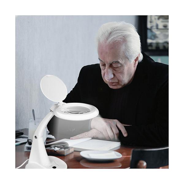 Llambë LED LogiLink WZ0059, 6.5 W, 40 LED, Zmadhim 1.75× dhe 4×, Lentë Xhami 10 cm, 520 lm – Bardhë - 6
