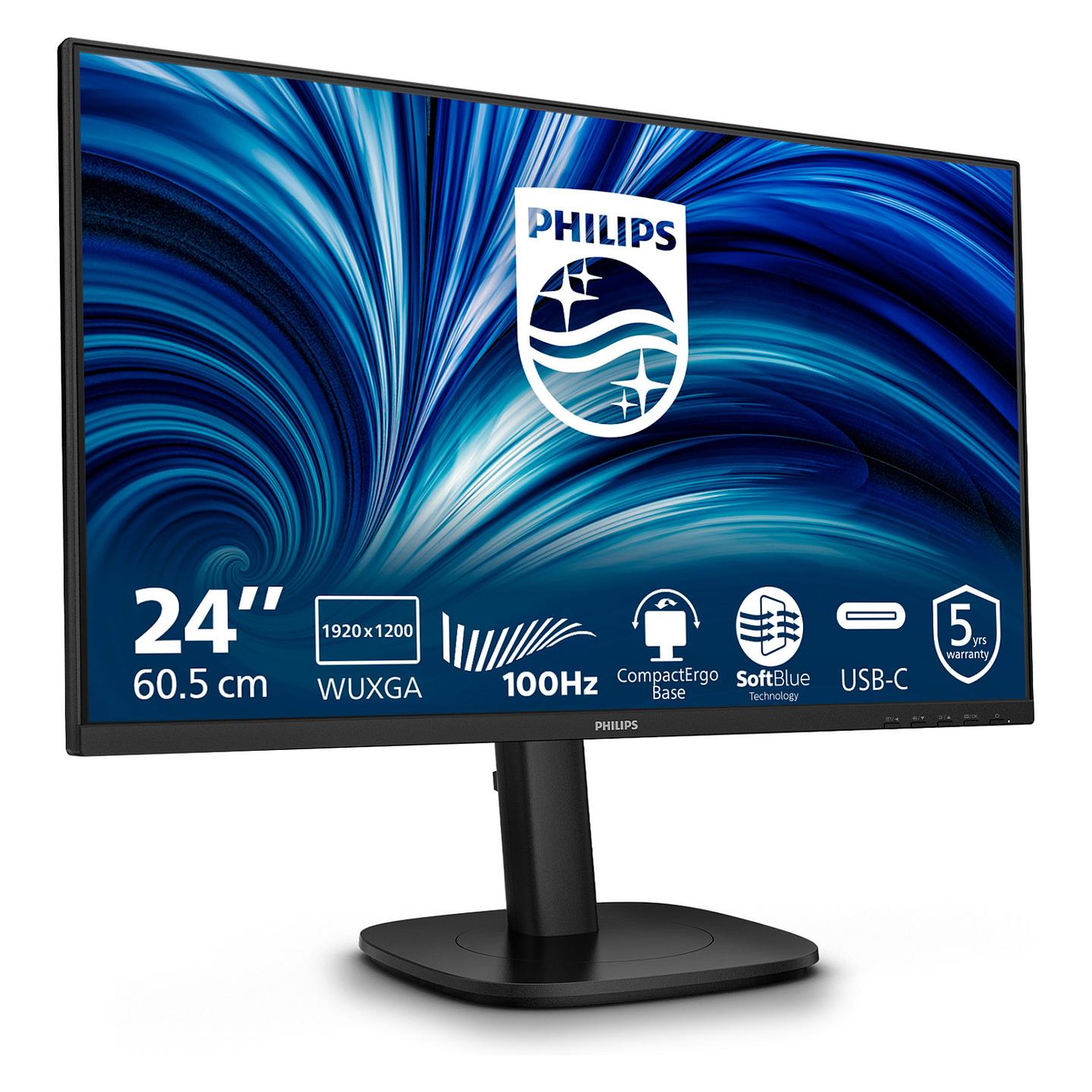 Monitor Philips 3000 Series 24B2N3200D / 24.1" / WUXGA IPS / 100Hz / 4ms / HDMI+DisplayPort - Zezë - 2