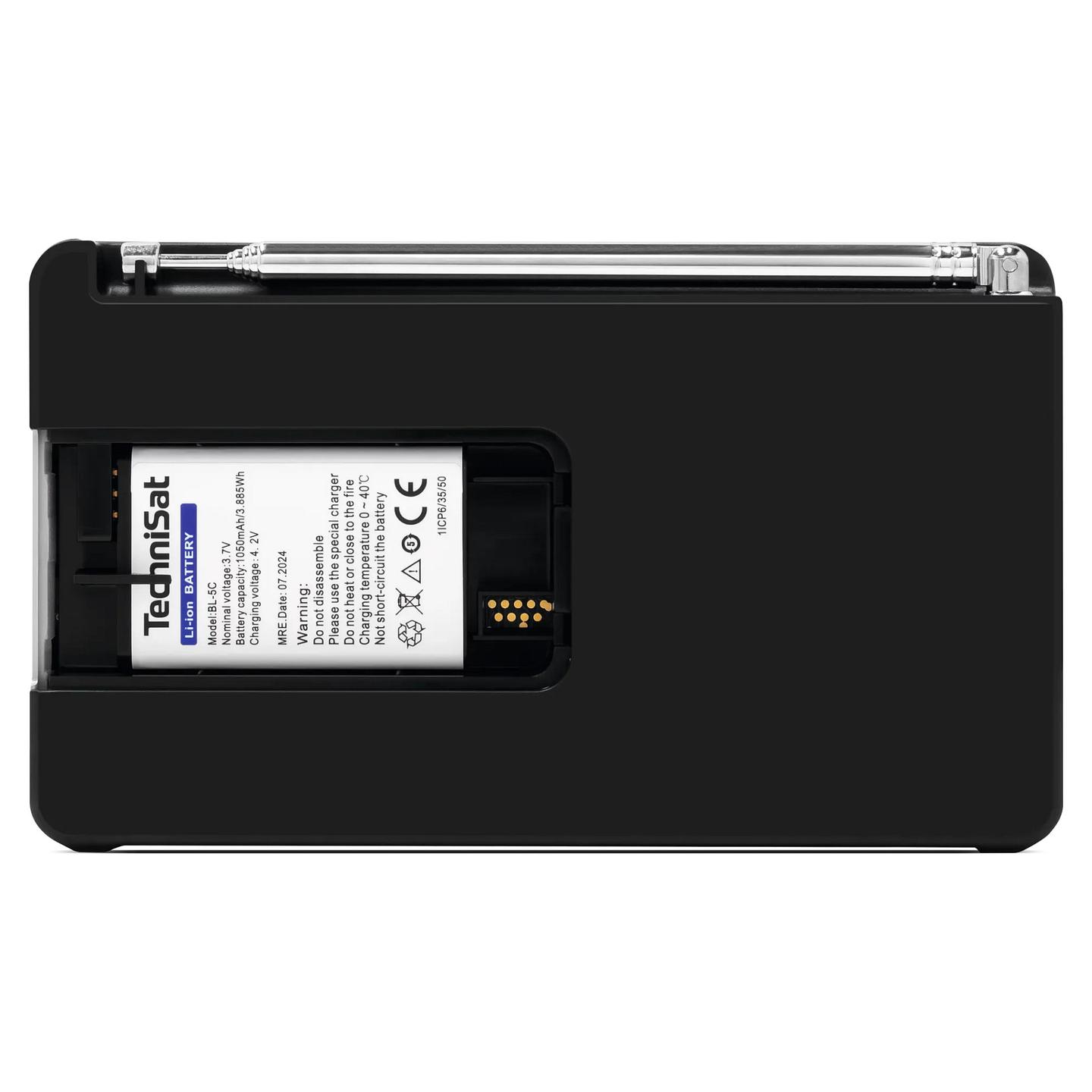 Radio portative TechniSat DIGITRADIO 1 A, DAB+, FM, 1W, ekran OLED, USB-C, dalje 3.5 mm - zezë dhe argjend - 9