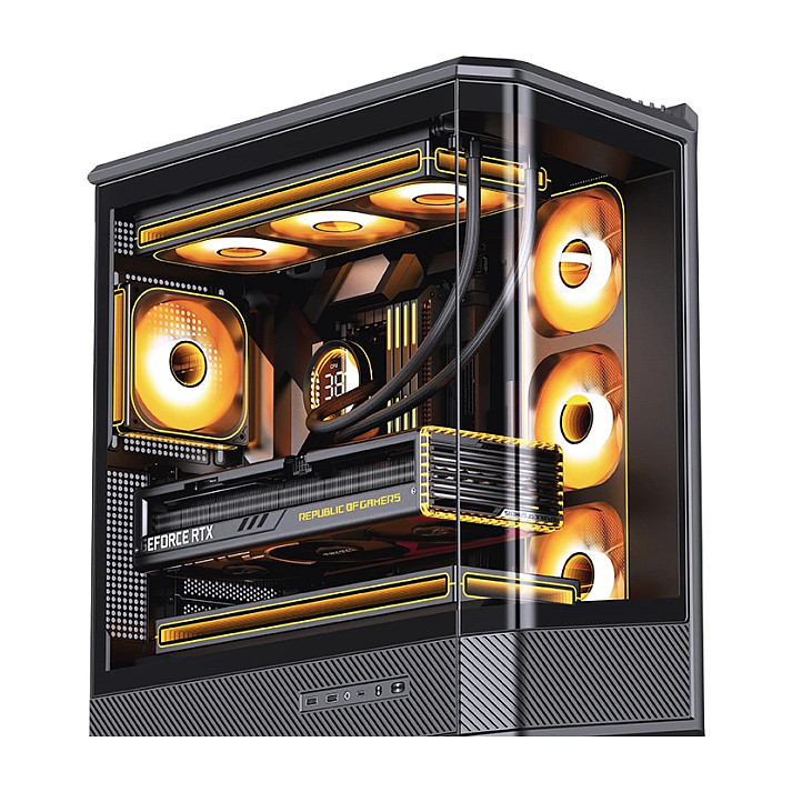 Kasë PC Jonsbo D400 / Midi Tower / ATX / Tempered Glass - Zezë - 19