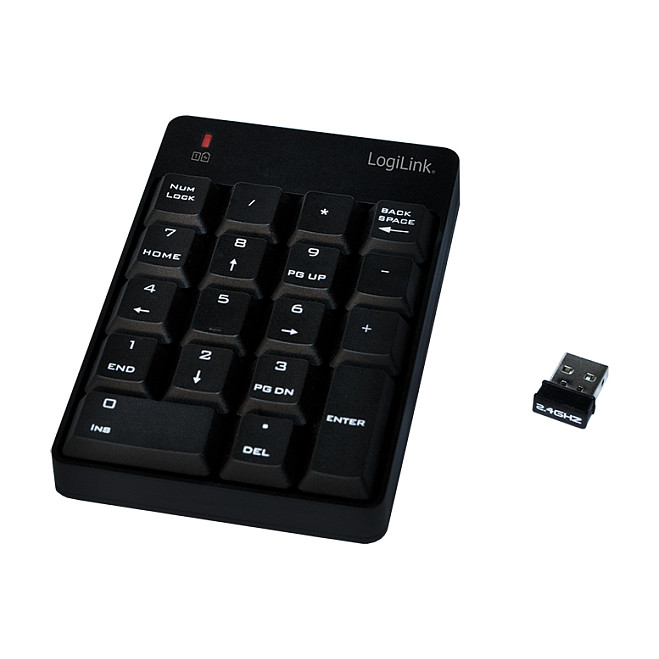 Tastierë Pa kabllo LogiLink ID0120 / Numpad / 18 Taste / 2.4 GHz / USB Nano Receiver - Zezë - 2