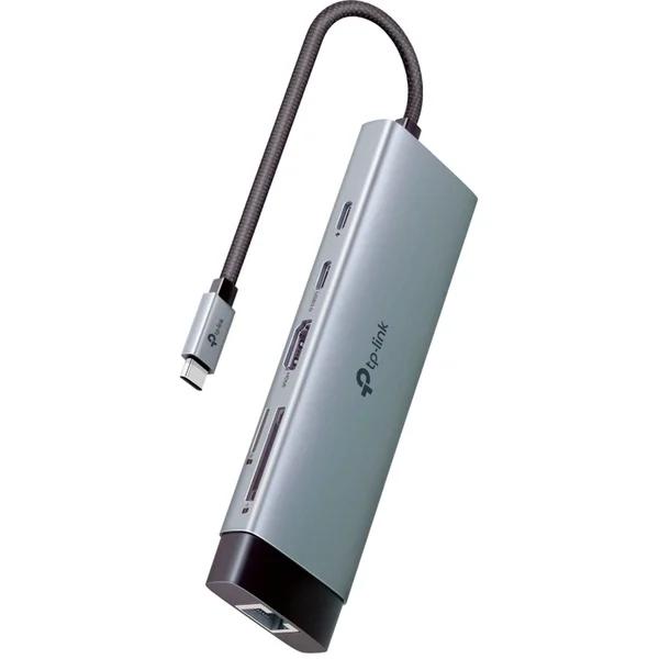 Hub USB-C TP-Link UH9120C, 9-në-1, HDMI 4K 60Hz, 3x USB-A 5Gbps, USB-C 5Gbps, Gigabit Ethernet, SD/microSD, Power Delivery 100W – Gri
