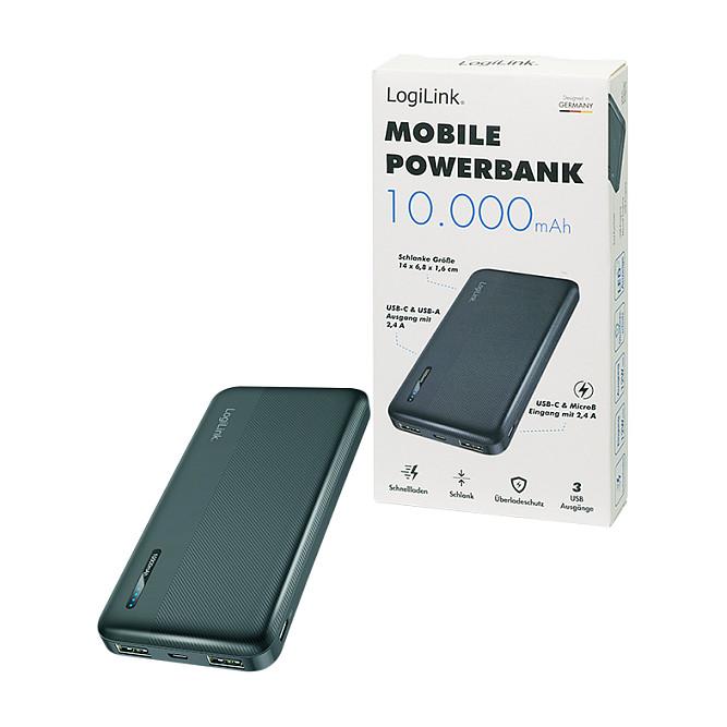 PowerBank LogiLink PA0338RF / 10000mAh / 2x USB-A / USB-C / 12W / Fast Charging - Zezë - 10