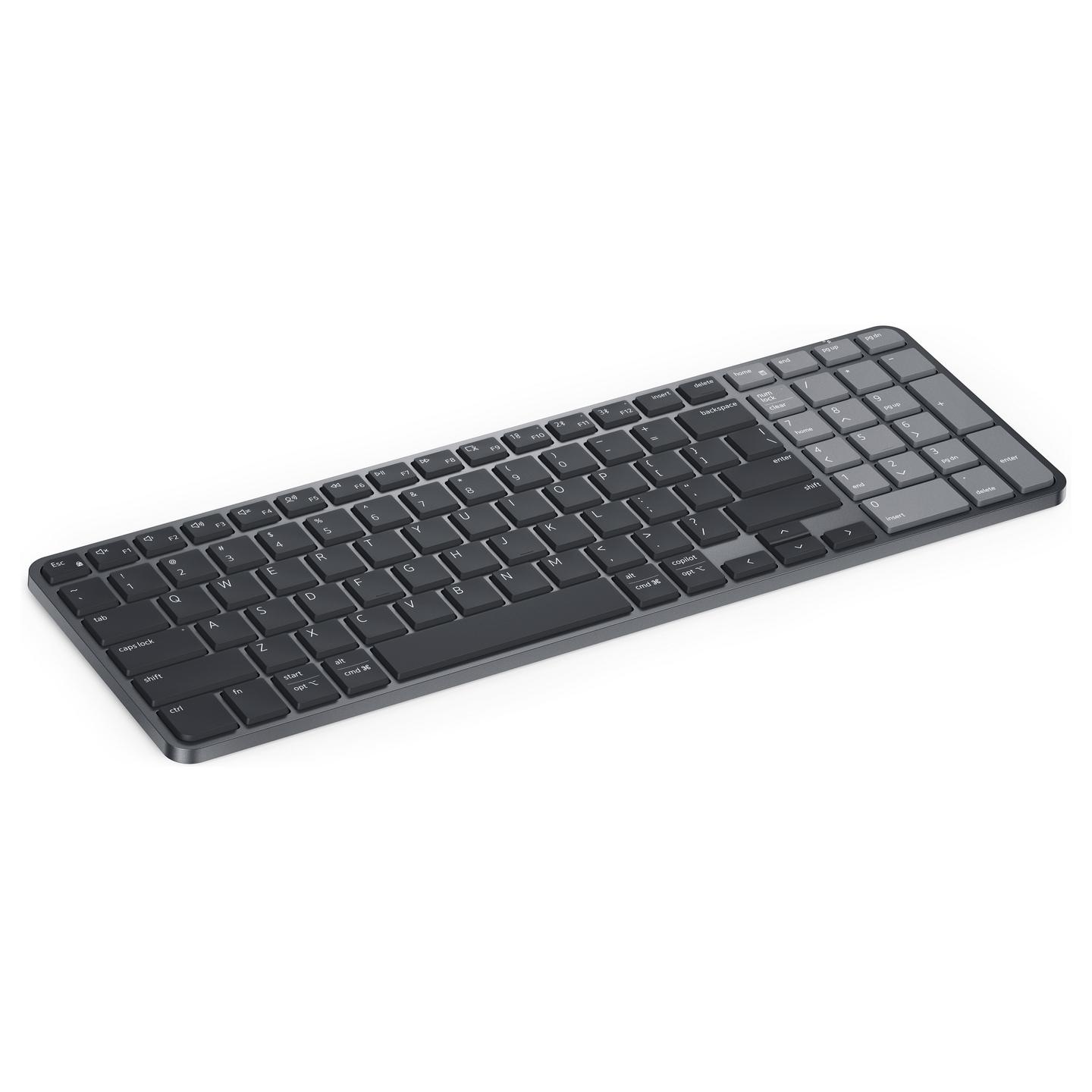 Tastierë pa kabllo Dell Pro 7 KB746, Bluetooth 6.0, marrës USB Dell Secure Link, kompakte, e rikarikueshme, QWERTZ gjermane – Hiri - 2