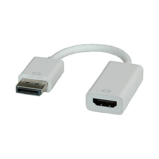 Adapter ROLINE 12.03.3134 / DisplayPort në HDMI / WUXGA 60Hz / 150mm - Bardhë - 1