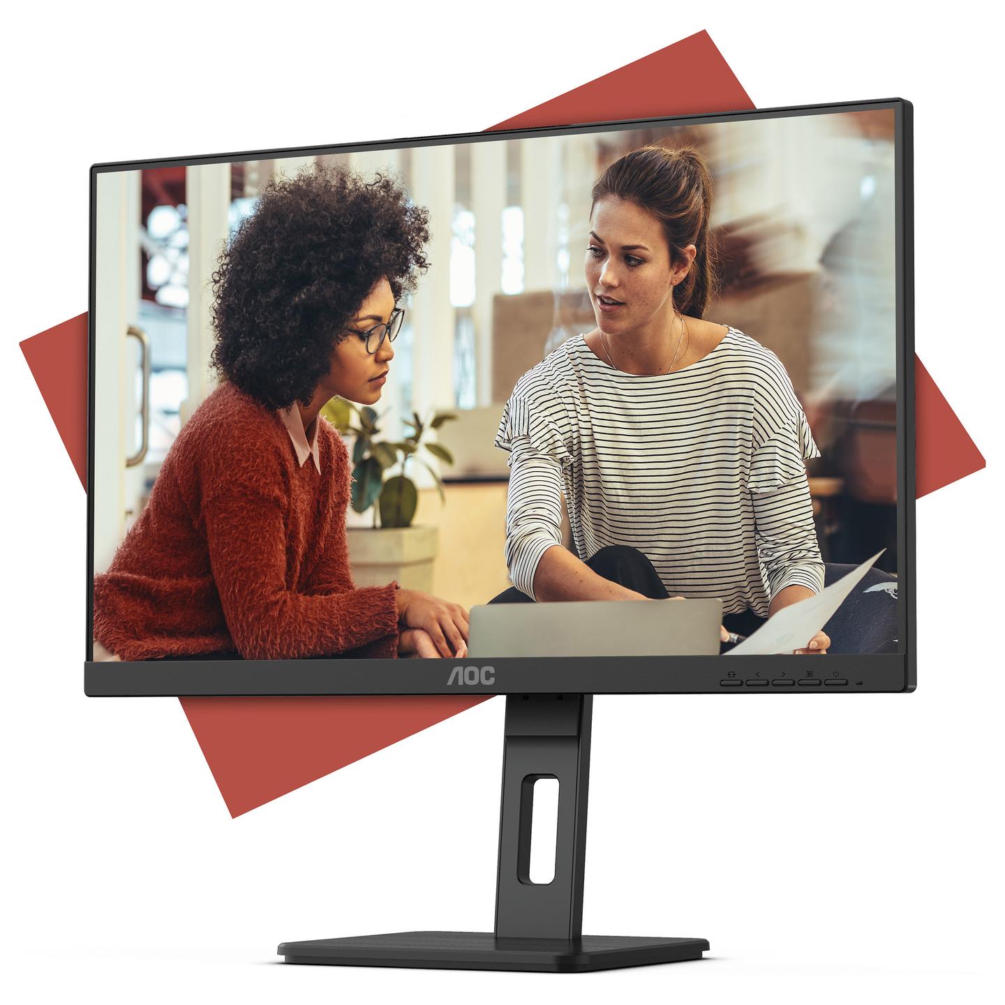 Monitor AOC 27E3QAF, 27", Full HD IPS, 100Hz, 4ms, HDMI + DisplayPort + VGA, Altoparlant - Zezë - 6