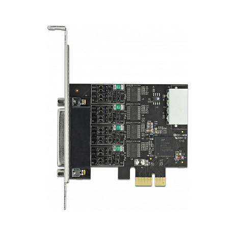 Kartë Zgjerimi Delock 89895, PCI Express 2.0 x1, 4x Serial RS-232 DB9, deri në 230.4Kbps, MaxLinear 17V354, Low Profile + Full Height - 3