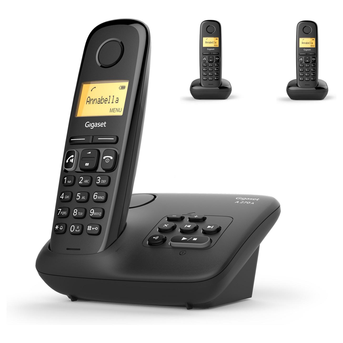 Telefon i Thjeshtë Gigaset A270A Trio, DECT, ekran 1.5" monokrom - Zezë
