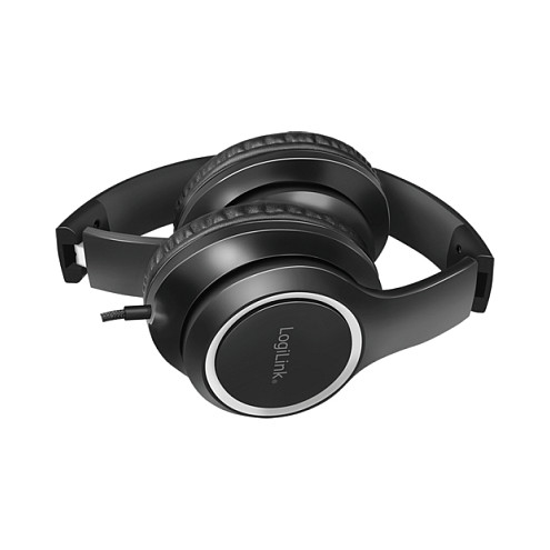Kufje me kabllo LogiLink HS0053 / Stereo / Over-Ear / Mikrofon / 3.5 mm / 1.2 m – Zezë - 4