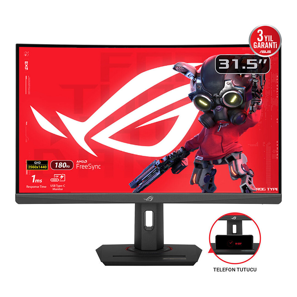 Monitor Gaming i lakuar ASUS ROG Strix XG32WCS / 31.5" 2K Quad HD 180 Hz 1 ms Fast VA Curved / HDMI DP / e zezë - 1