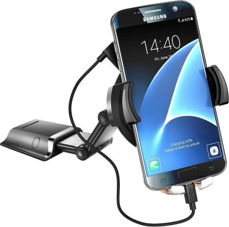 Mbajtës dhe Karikues Telefoni për Veturë Bury PowerKit Qi / 5W / 60–90mm - Zezë