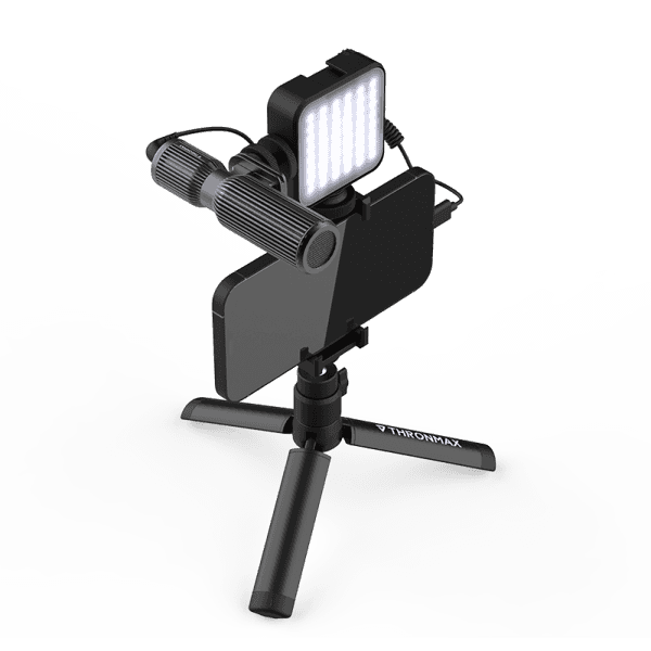 Mikrofon Thronmax C1P Professional StreamMic Kit / Shotgun / Superkardioid / 14mm / 3.5mm / Video Light / Tripod - Zezë - 2