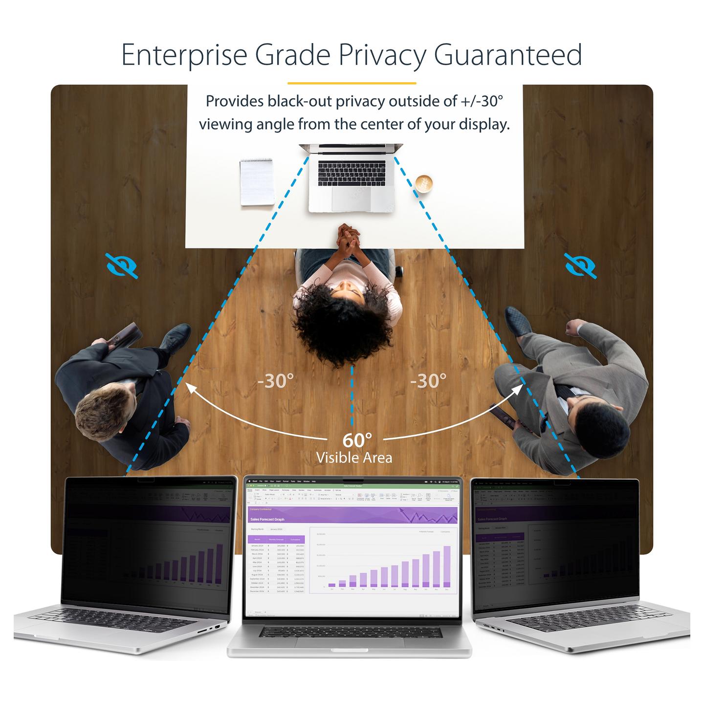Filtër Privatësie StarTech.com 13MAM-PRIVACY-SCREEN, MacBook Air 13", 16:10, Magnetik, ±30°, Anti-Glare - Zezë - 8