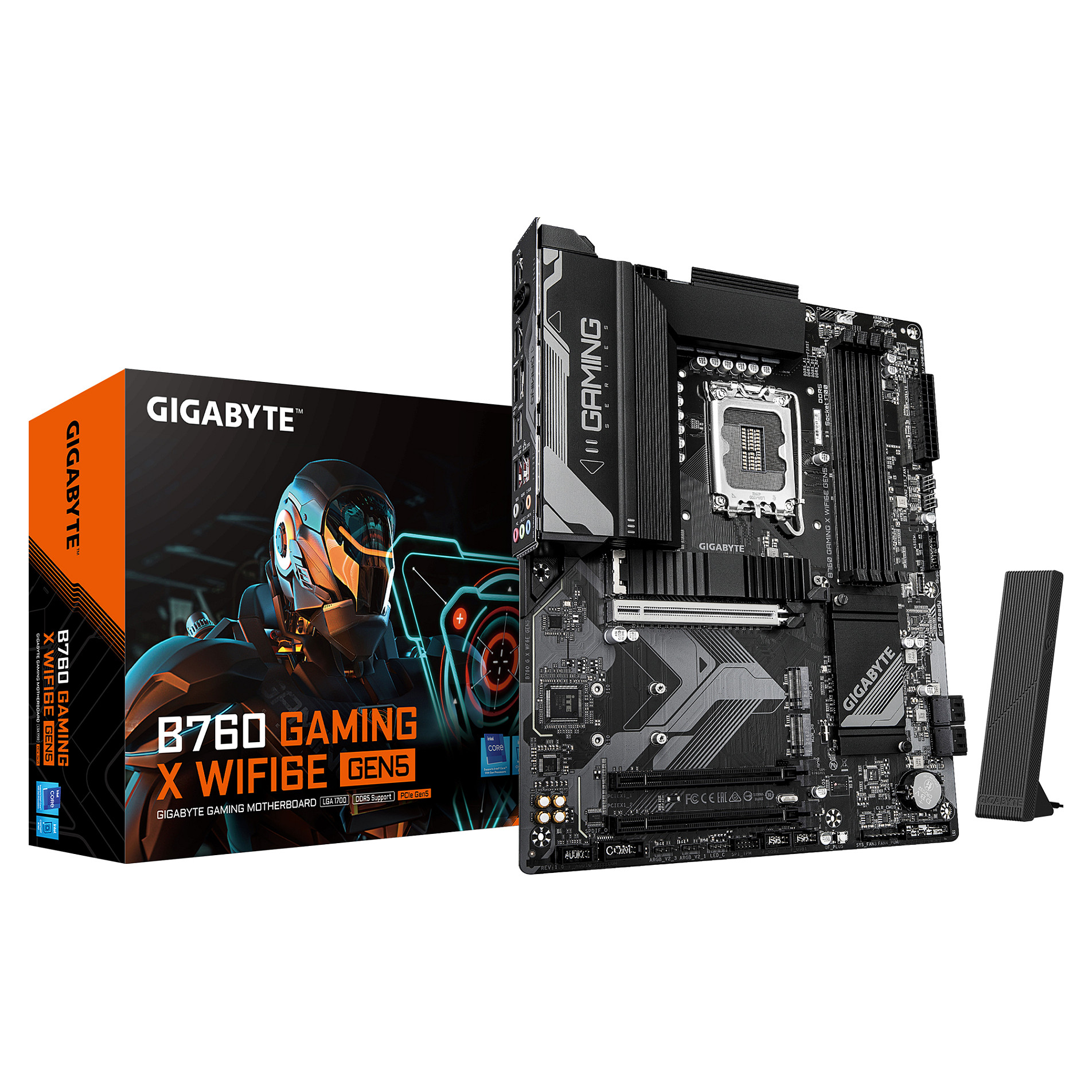 Pllakë Amë Intel Gigabyte GA‑B760 Gaming X WiFi6E GEN5 Motherboard (B760 / LGA1700 / ATX / DDR5 / WiFi6E / PCIe Gen5 / HDMI / DisplayPort / (D)) - 1