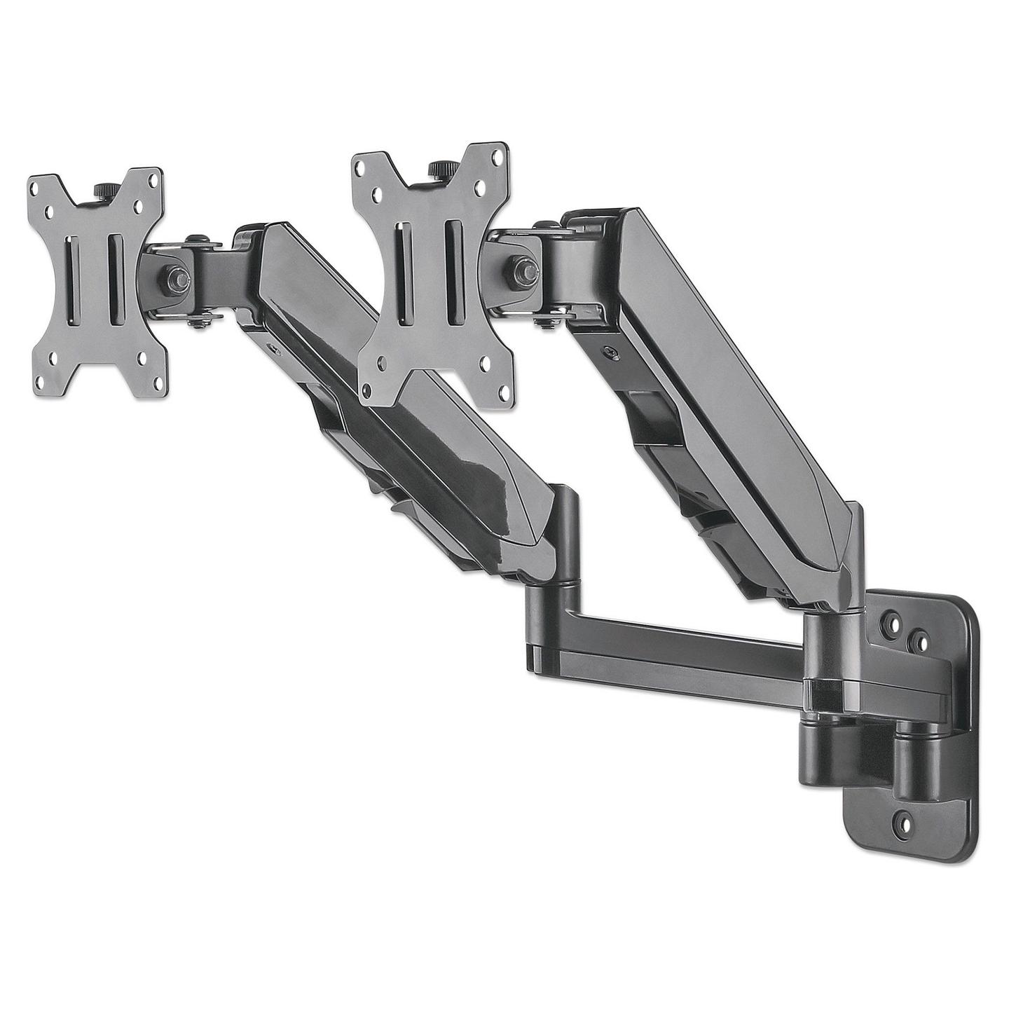 Mbajtëse Muri për Monitor Manhattan 461627 / 2 Monitorë / 17"-32" / 8kg / Full Motion Gas Spring - Zezë - 4