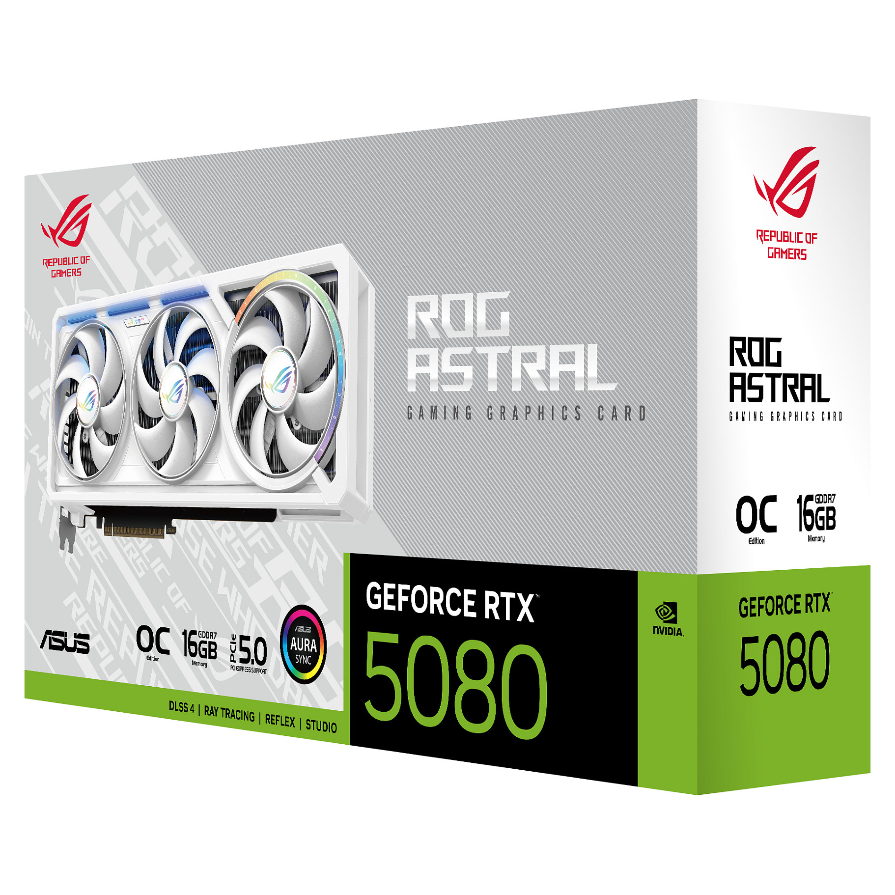 Kartë Grafike NVIDIA ASUS ROG Astral GeForce RTX 5080 OC White Edition / 16GB GDDR7 / PCIe 5.0 / 4 Fan – Bardhë - 8