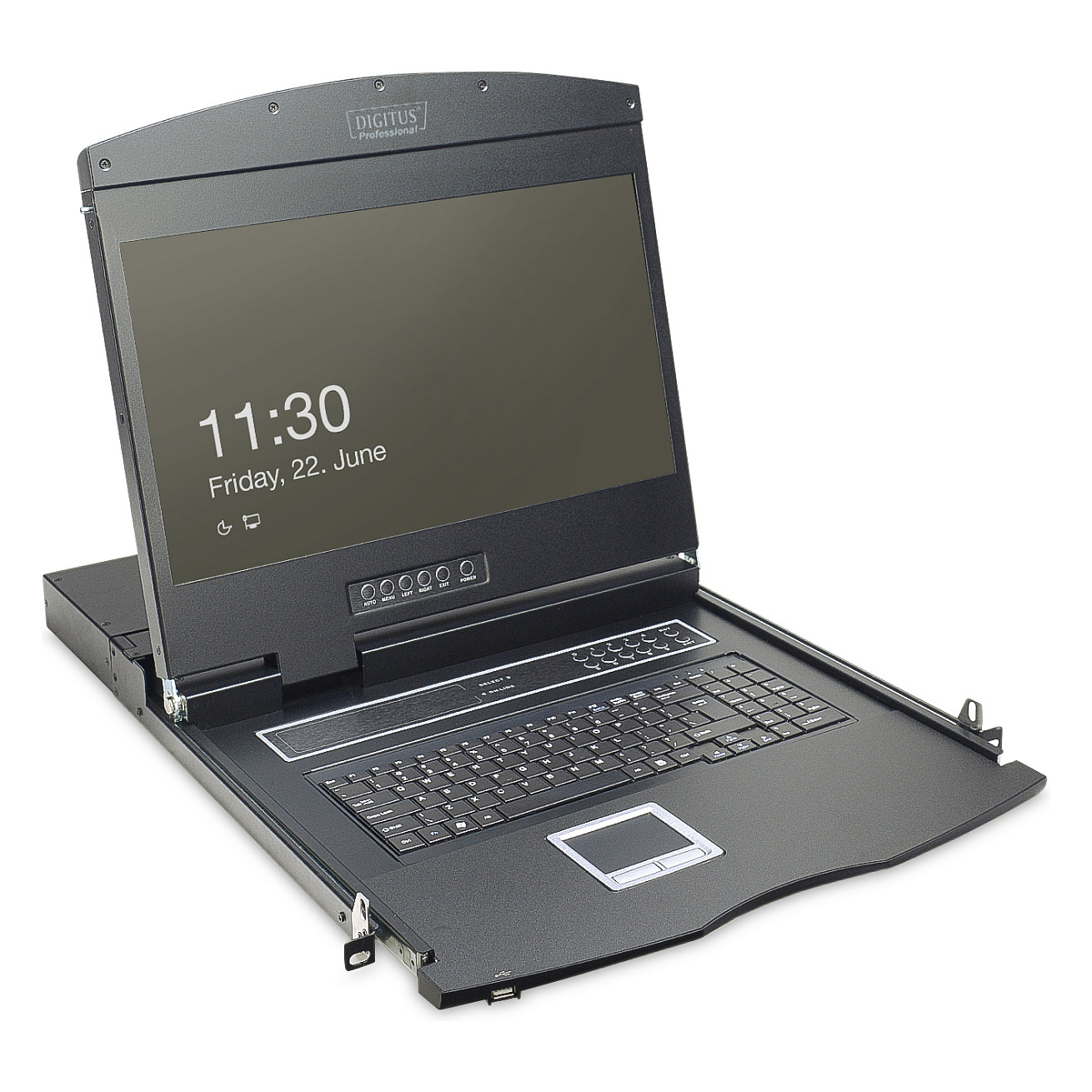 DIGITUS 19" LCD KVM Console / 8-Port VGA / German Keyboard - 1