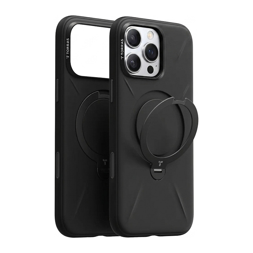 Aksesorë për telefon TORRAS Ostand R Fitness / iPhone 17 Pro Max / MagSafe / Unazë Mbështetëse 360° - Transparente