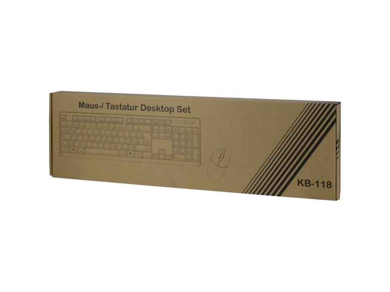 Set Tastierë & Maus Inter-Tech KB-118 – USB 2.0 , me Kabllo, QWERTZ, 1000 DPI, e zezë - 2