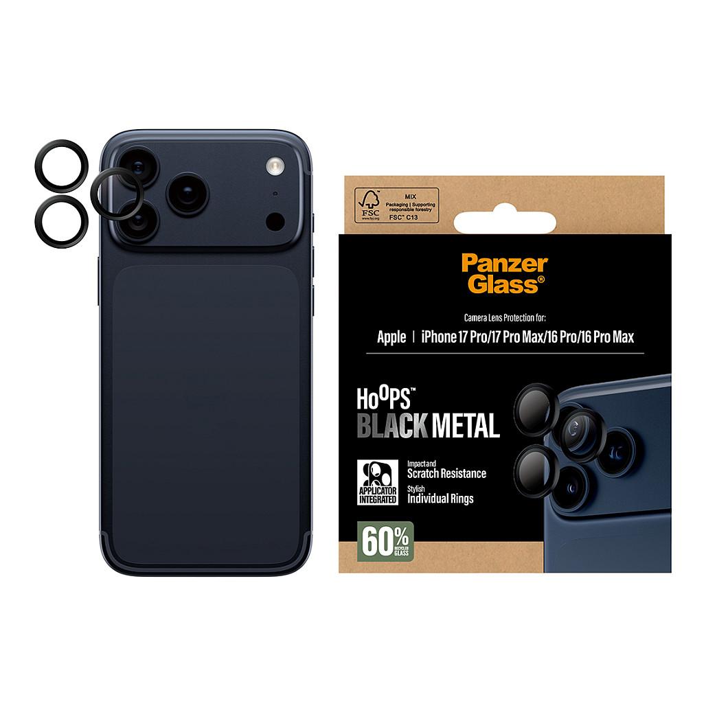 Mbrojtëse për Kamerë PanzerGlass Hoops për iPhone 17 Pro, iPhone 17 Pro Max, iPhone 16 Pro, iPhone 16 Pro Max - Zezë - 3