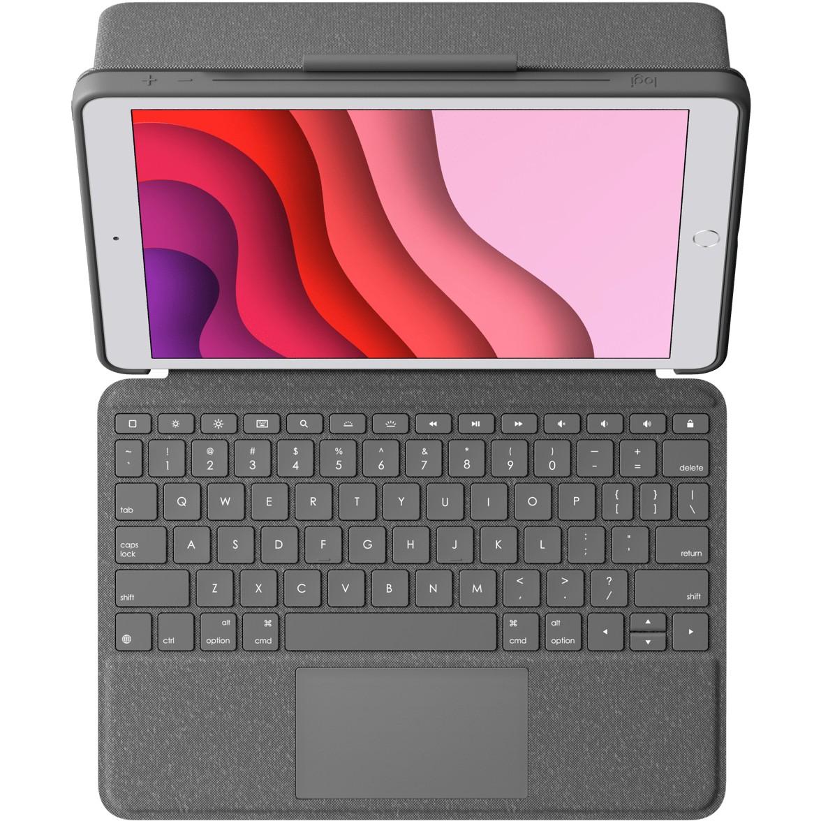 Aksesor për tablet Logitech Combo Touch / iPad 7., 8. & 9. Gjeneratë / Trackpad / Smart Connector / QWERTY / Backlit – Gri - 2