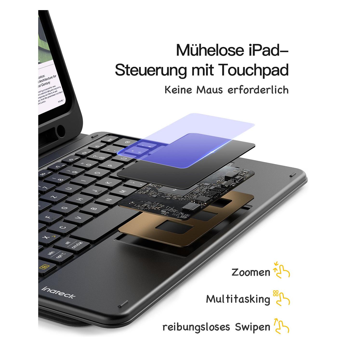 inateck KB002 Black Bluetooth-Tastatur-Hülle für iPad 11 - 5