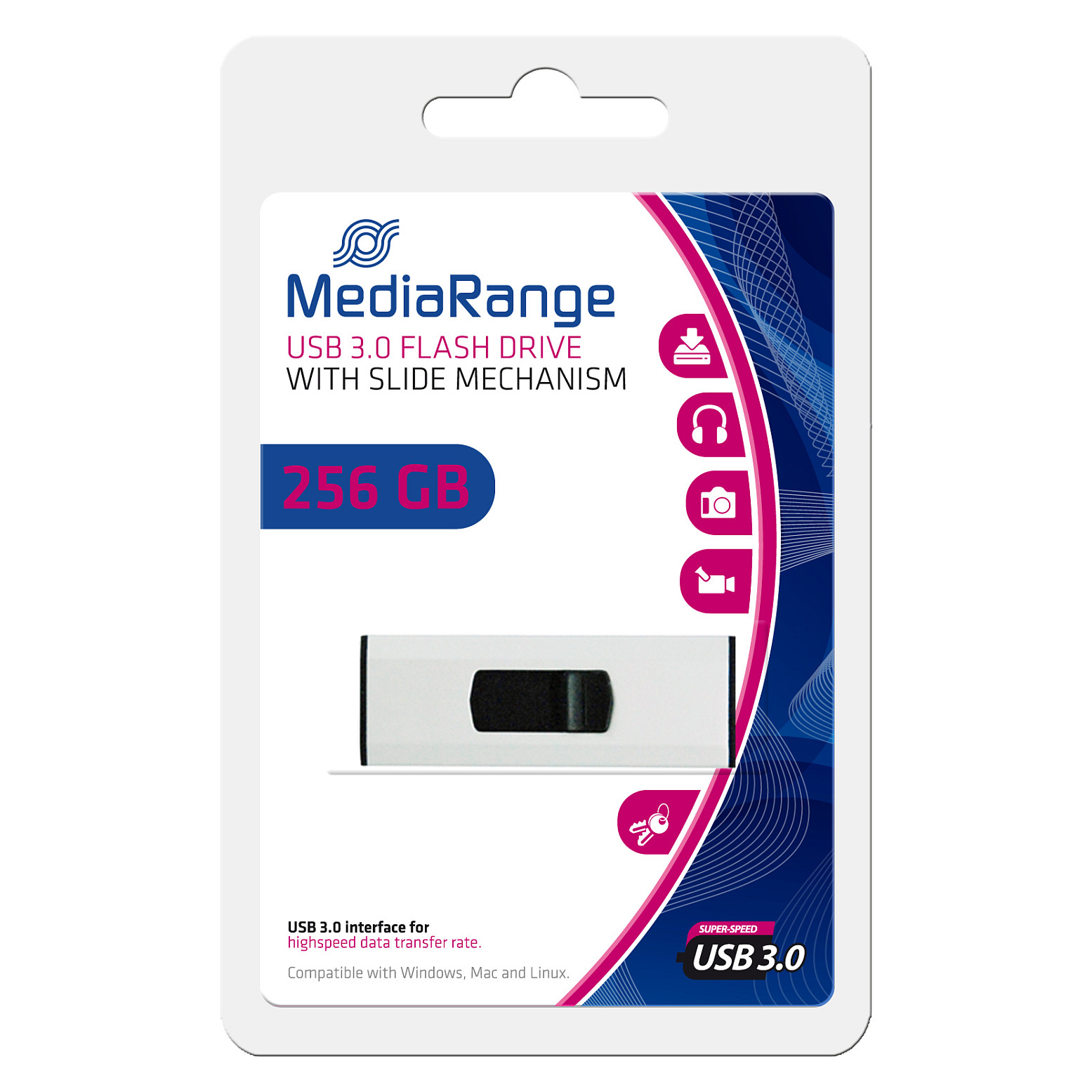 USB STICK 256GB MEDIARANGE, USB 3.0 - 2