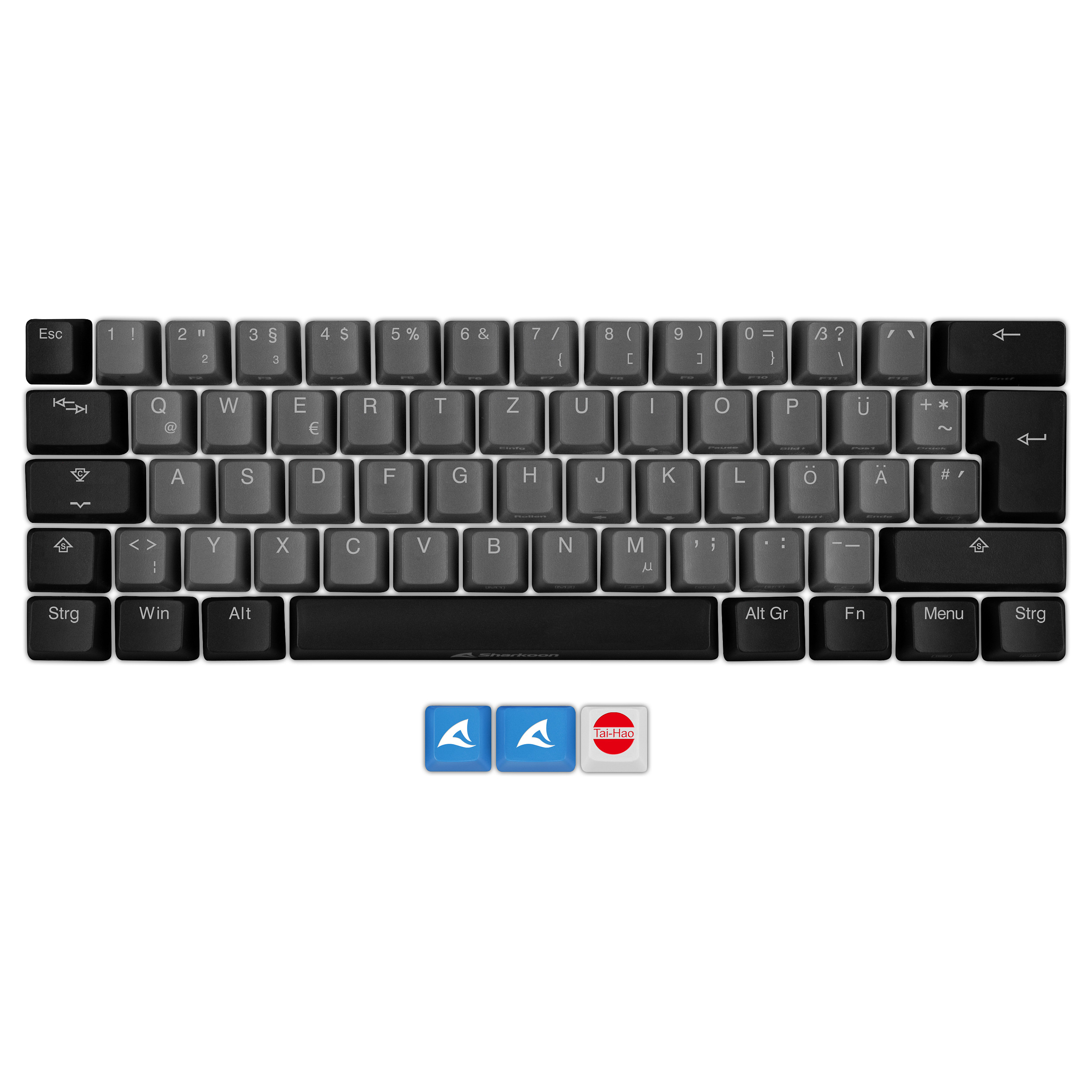 Aksesor për tastierë Sharkoon SKILLER SAC20 S4 / DE ISO layout / 62 copë - Zezë - 1