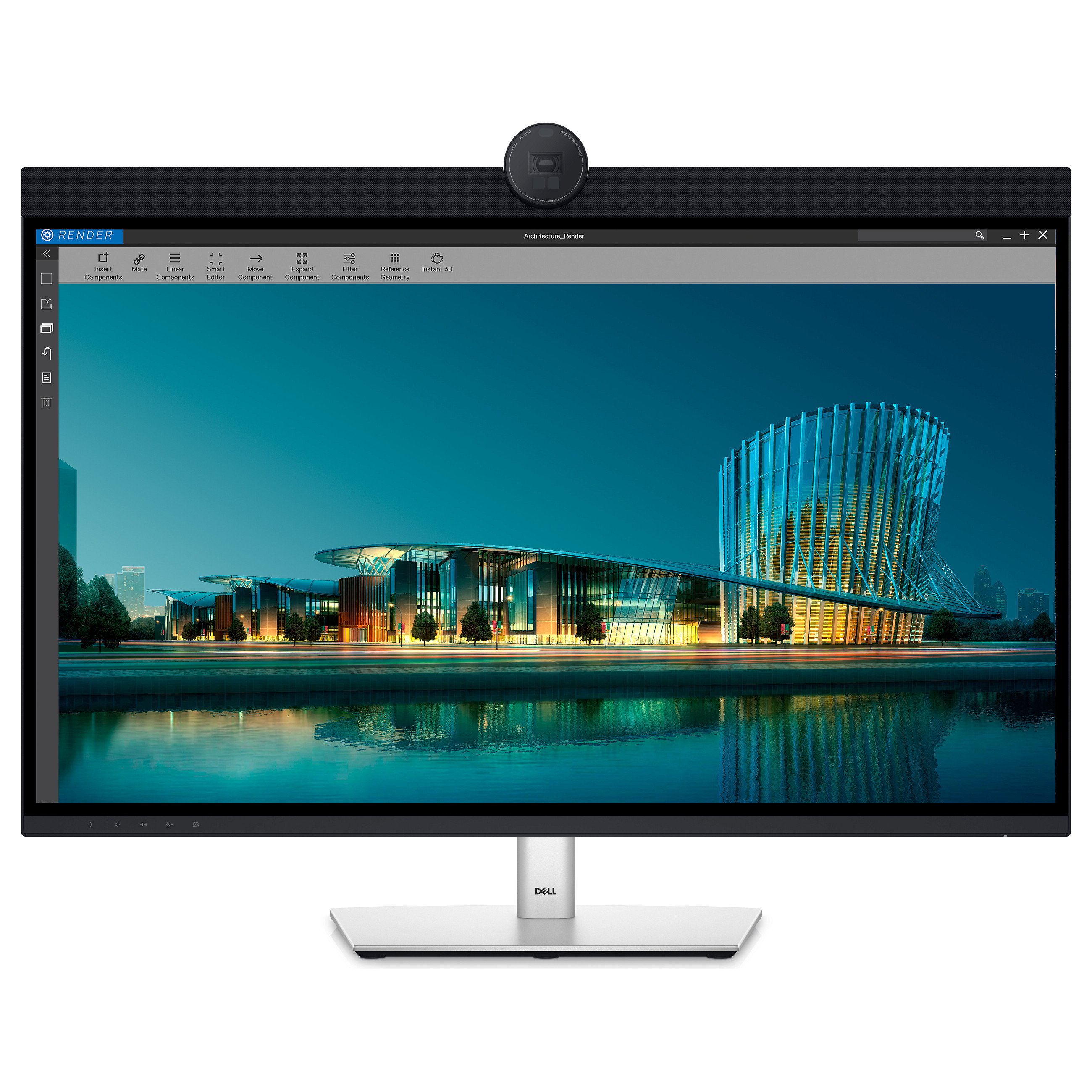 Monitor Dell U3224KBA UltraSharp / 31.5" / 6K Ultra HD IPS / LCD / Webcam / 60Hz / 8ms / USB-C + USB-A + HDMI + HDCP + DisplayPort  + Thunderbolt - Zezë/Argjend - 2