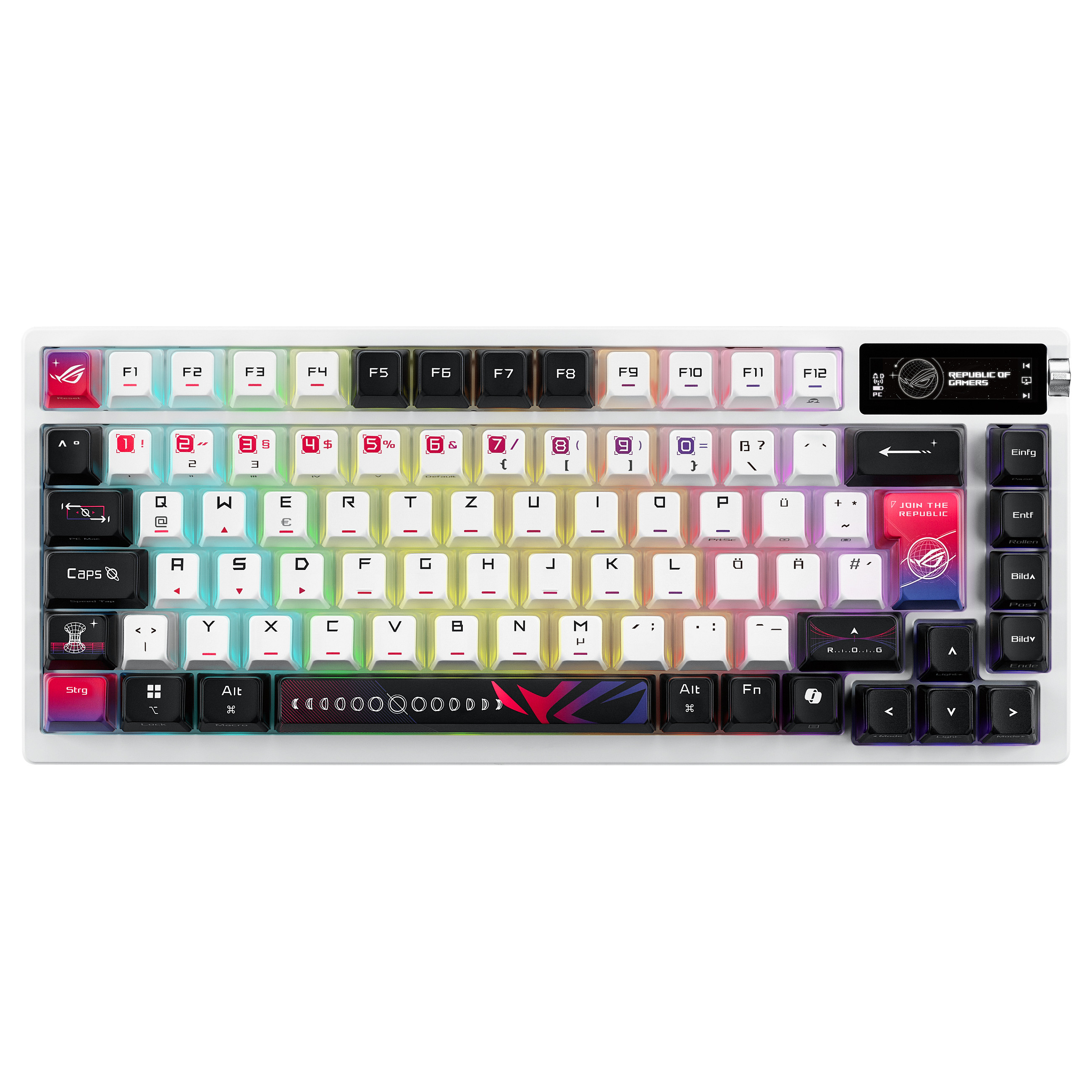 Tastierë Me kabllo ASUS ROG Azoth X / Wired & Wireless / QWERTZ - Bardhë / Shumëngjyrësh - 2