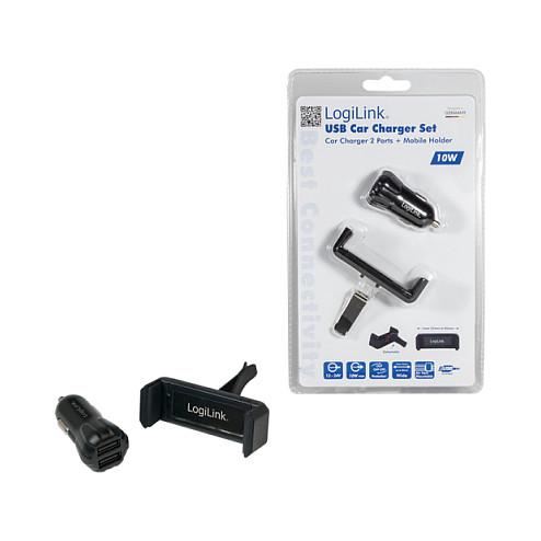 Adapter Telefoni për Veturë LogiLink PA0133 / 2x USB-A / 10W / Mbajtëse Smartphone 55–85 mm – Zezë - 9