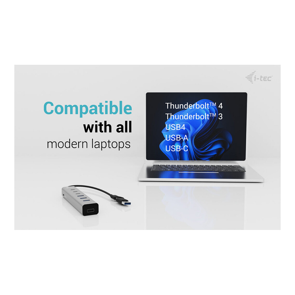 Hub I-TEC USB-C / USB-A / 7 Porta / 3x USB-C 3.2 Gen 1 / 4x USB-A 3.2 Gen 1 - Metalik - 5