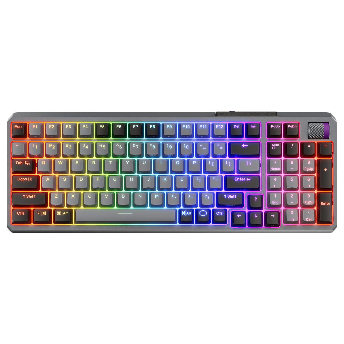 Tastierë Gaming Cooler Master MK770 / Wired / 98 Keys / Kailh Box V2 / USB + 2.4 GHz Wireless + Bluetooth 5.1 / AZERTY FR / RGB - Hiri - 2
