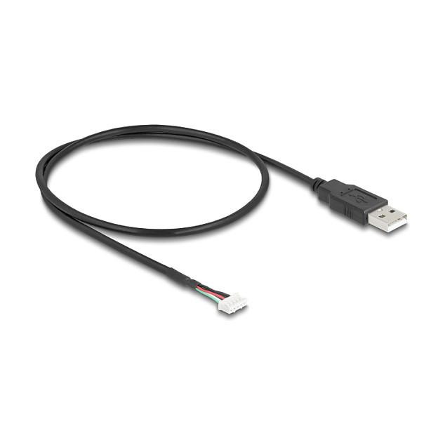 Kabllo USB DeLOCK 12109 / USB-A në Terminal Bllok 5-Pin / 0.6m / USB 2.0 - Zezë - 3