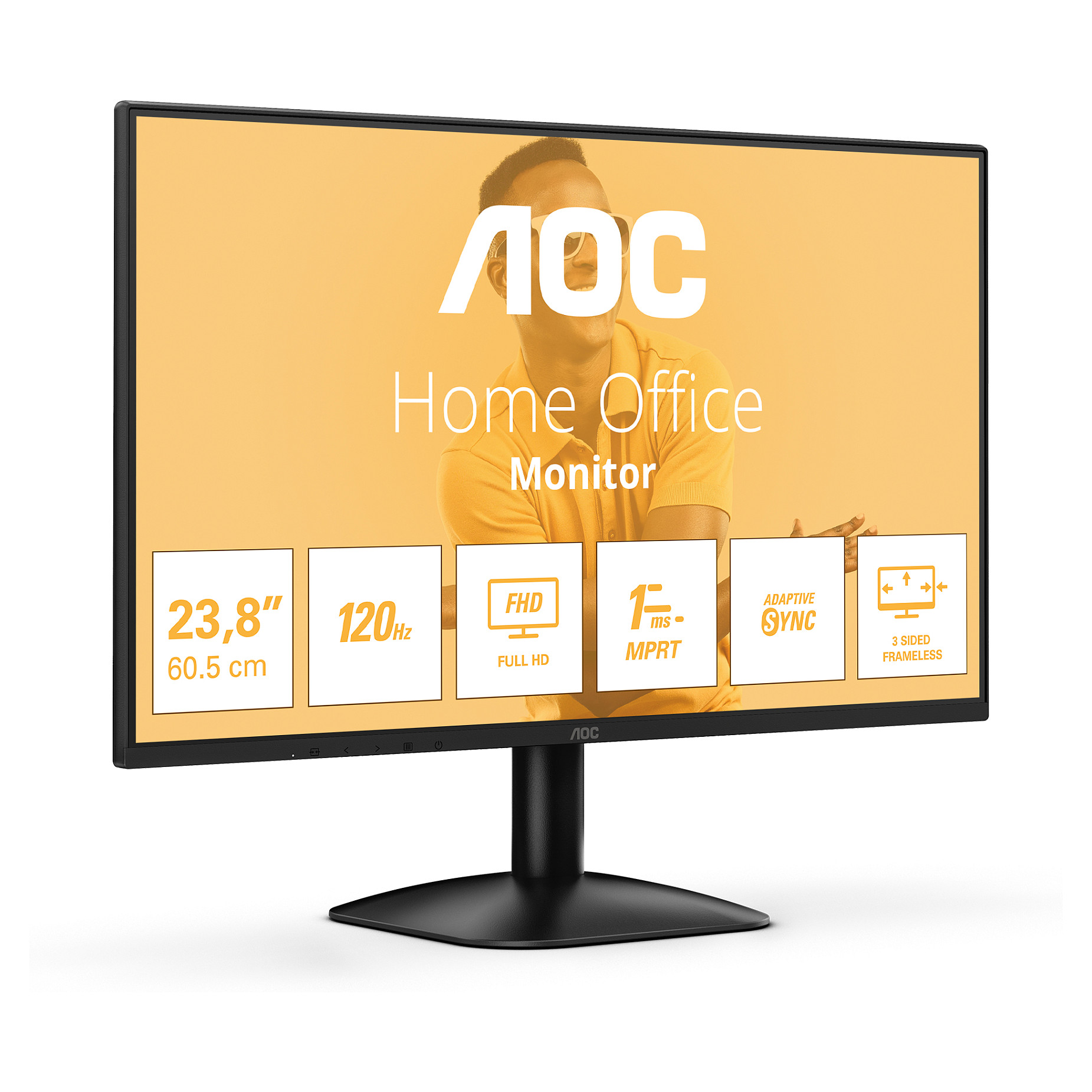 Monitor Gaming AOC 24B31H / 23.8" / Full HD IPS / 120 Hz / 1 ms / HDMI+D-Sub / Zezë - 2