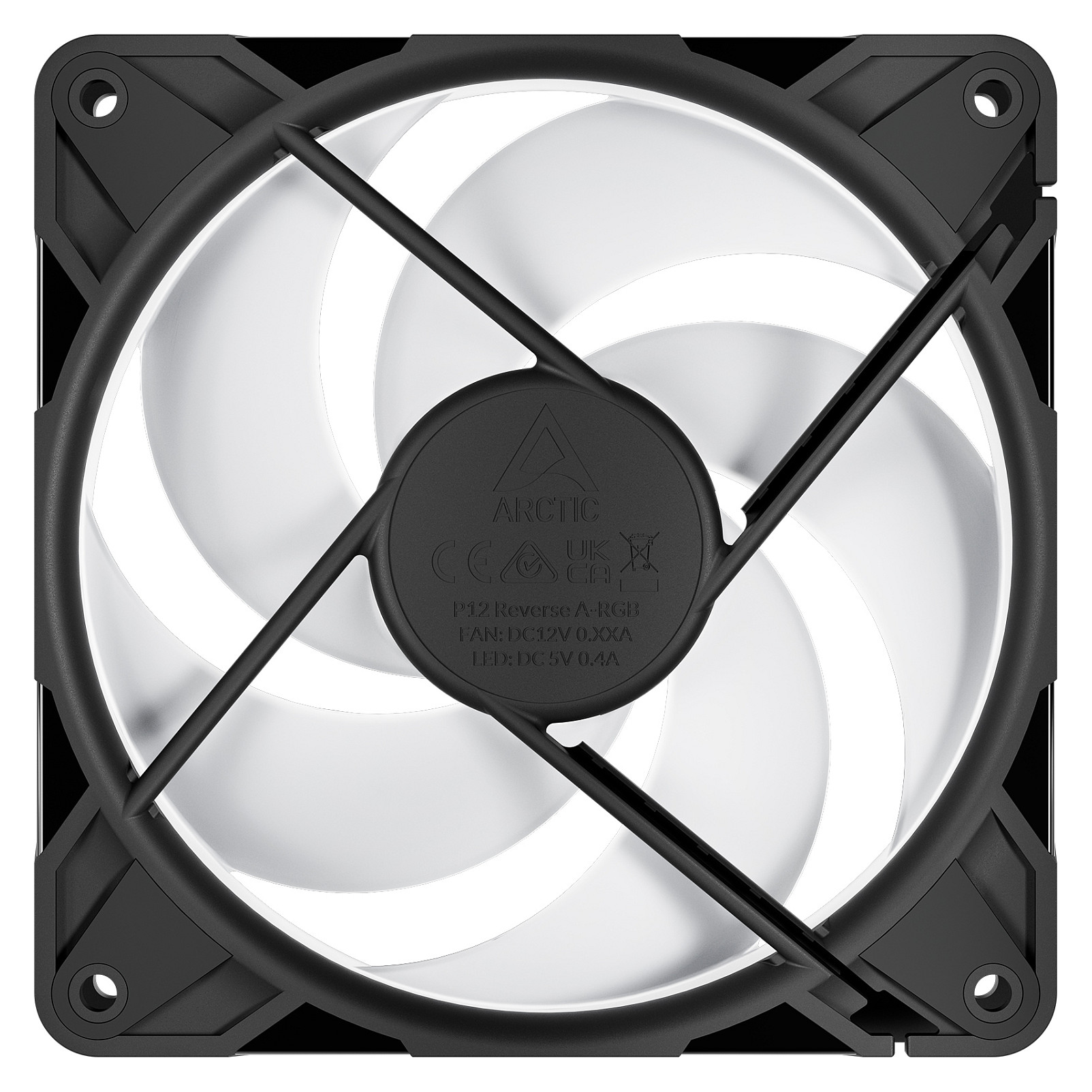 Ftohës për Kasë ARCTIC P12 Pro Reverse / 120mm / 500-3000 RPM / ARGB / PWM / 3-Pack – Zezë - 6