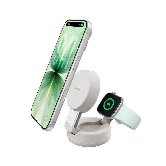 Adapter Belkin UltraCharge / Qi2 / 25W / 2-në-1 / MagSafe / USB-C - Kafe