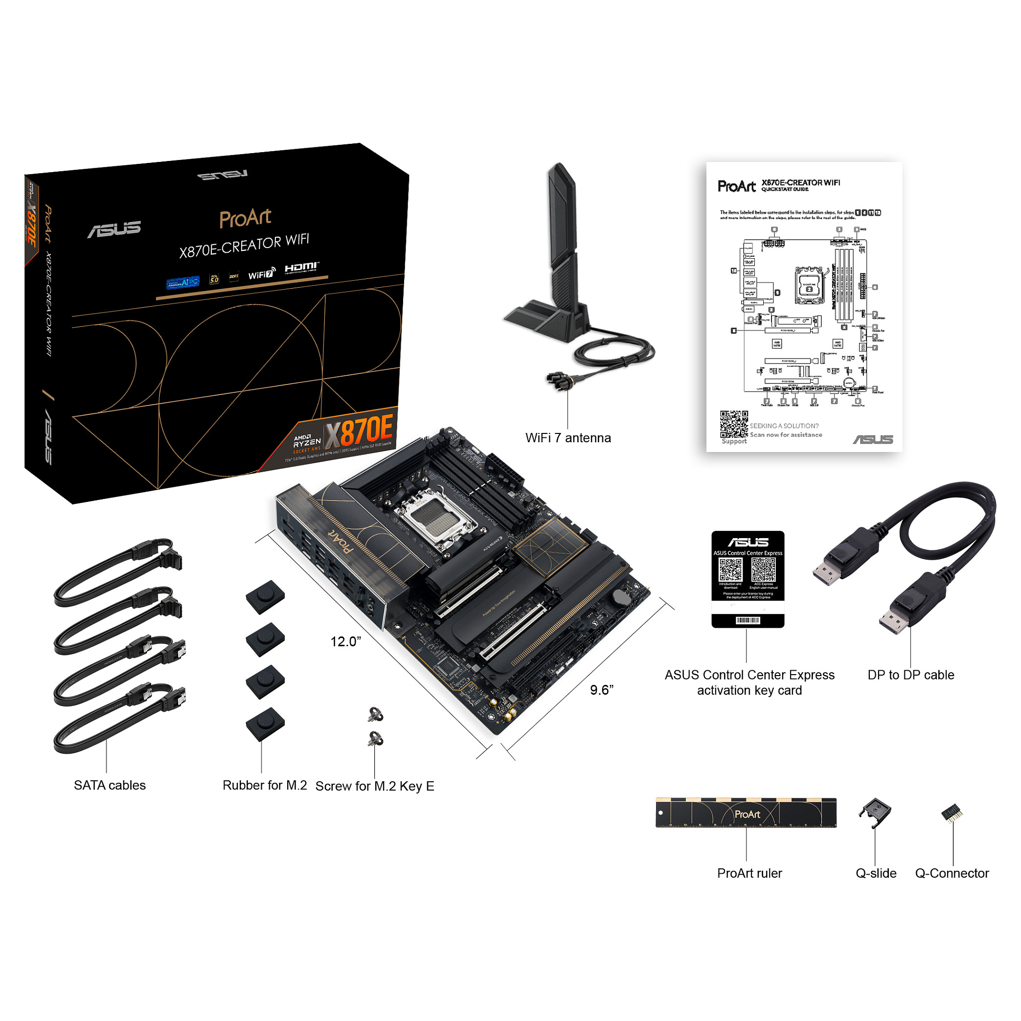 Pllakë Amë ASUS ProArt X870E-CREATOR WIFI / AMD AM5 / X870E / DDR5 / ATX / Wi-Fi 7 / 10GbE + 2.5GbE LAN - 11