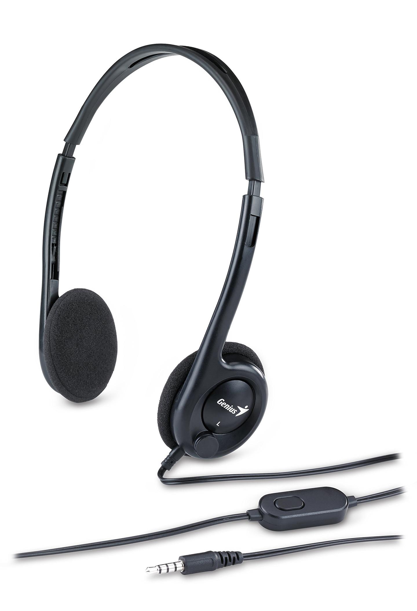 Kufje me kabllo Genius HS-M200C / On-Ear / 3.5mm / 32 Ohm / 20Hz-20kHz / 57g – Zezë