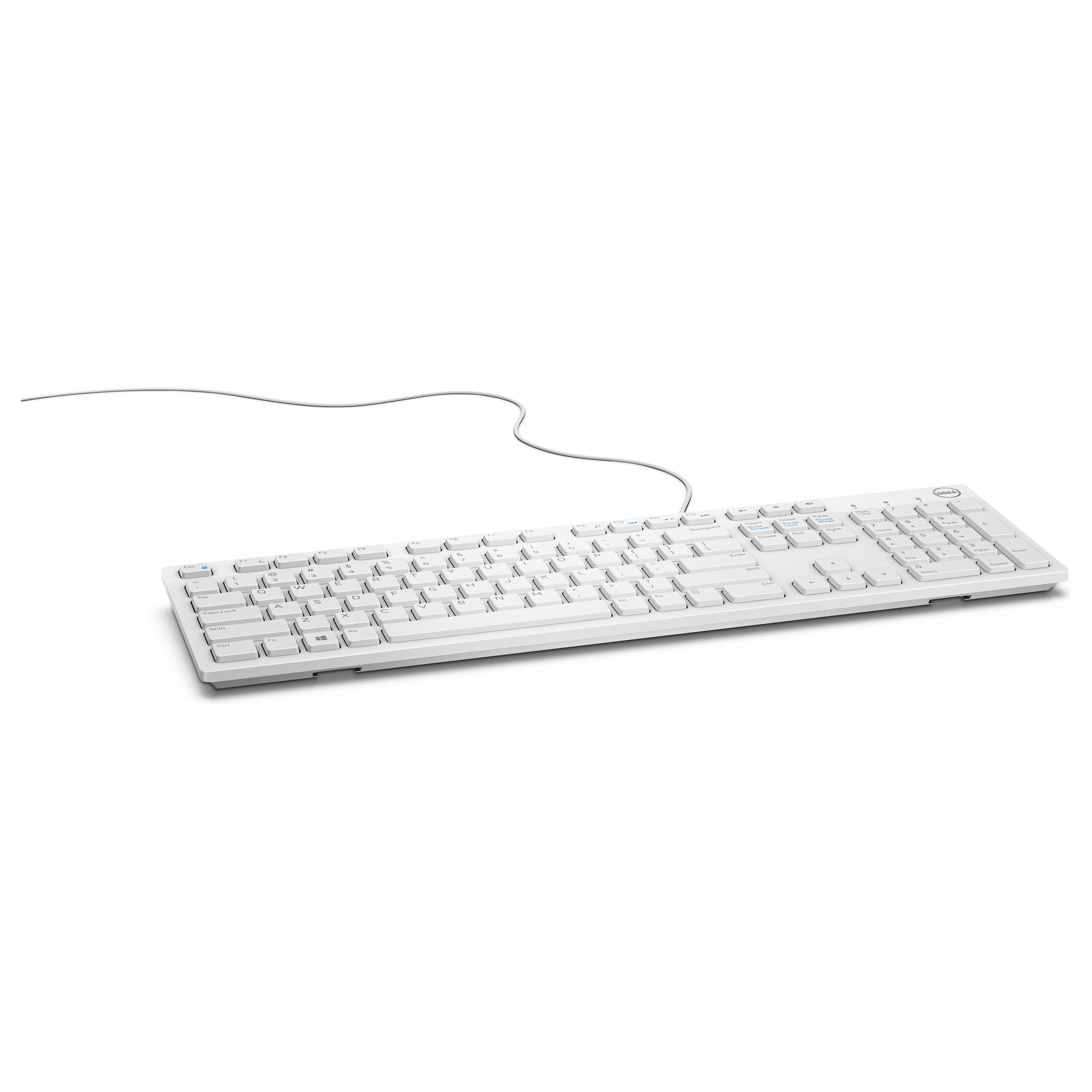Tastierë me kabllo Dell KB216 / USB / QWERTZ (DE) / Full-Size / Chiclet / Multimedia – Bardhë - 5