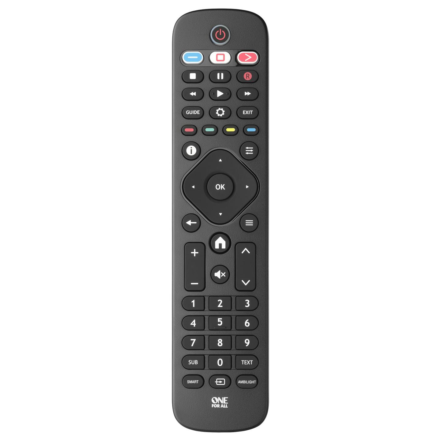 Telekomandë One For All URC4913, për TV Philips, IR, Funksion Mësimi - Zezë