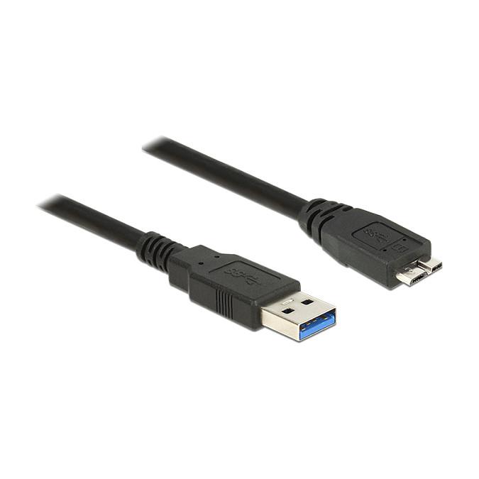 Kabllo USB DeLOCK 85071, USB-A në USB Micro-B, USB 5 Gbps, 0.5 m - Zezë